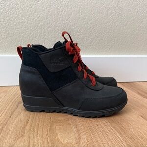 Sorel Waterproof Evie Sport Lace Bootie Boots Black Women’s Size 8.5